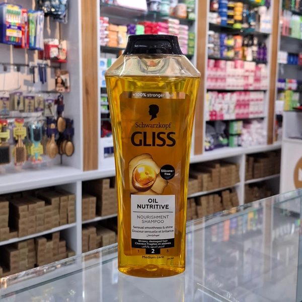 شامپو گلیس زرد تقوت کننده و ترمیم کننده مو و سیلیکن فری 400 میل | Schwarzkopf Gliss Oil nutritive shampoo